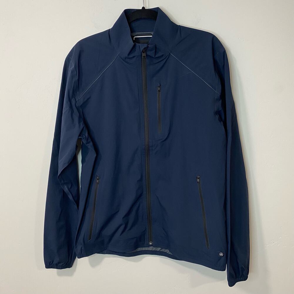 Aether Women's Windbreaker Shell‎ Jacket Vented Full Zip Navy Blue Size 2